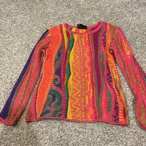 Cookie Australia Sweater, multi with fuchsia and orange size XS